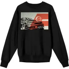 The Fast & The Furious Logo and Car Men's Black Long Sleeve Sweatshirt