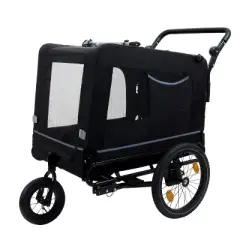 VASIP 2-in-1 Pet Trailer Bike and Pull-Behind Carrier ,Detachable Hitch & Towing Handle, All-Terrain Wheels for Cycling,Walking,Blue
