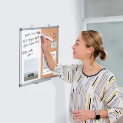 VEVOR 24"x18" Whiteboard & Cork Board Combo with Aluminum Frame &ndash; 2-in-1 Magnetic Dry Erase Bulletin Board for Wall Mount