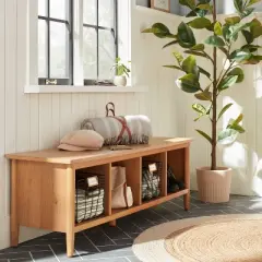 Cube Wood Storage Bench - Natural - Hearth & Hand&trade; with Magnolia