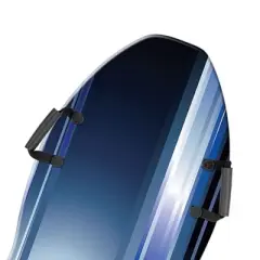 Slippery Racer Downhill Falcon Adults and Kids Foam Toboggan Snow Sled for Up To 2 Riders with Handles, Midnight Hologram Blue