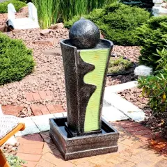 Sunnydaze 39"H Electric Polyresin Art Deco Modern Rippling Stream Outdoor Water Fountain
