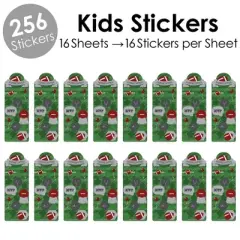 Big Dot of Happiness End Zone - Football - Birthday Party Favor Kids Stickers - 16 Sheets - 256 Stickers