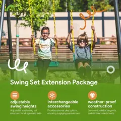 gobaplay Outdoor Single Swing Set with Support Bars for Tree Swing