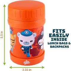 Octonauts Above & Beyond 13 oz Food Jar - Stainless Steel, Orange - Vacuum Double Wall Insulated, Leak-Proof Jar - Fits Inside All Lunch Boxes & Bags