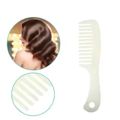 Unique Bargains Anti-Static Hair Comb Wide Tooth Hair Supplies Detangling Comb For Wet and Dry White 1 Pc