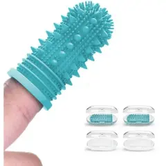 Belatt Dog Toothbrush 4-Pack, Finger Toothbrush for Dogs and Cats, Soft Silicone Bristles Dental Care, Plaque and Tartar Remover, Puppy Oral Cleaning