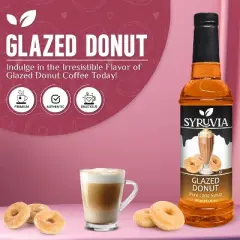Syruvia Glazed Donut Syrup - 25.4 fl oz. Premium Flavoring Syrup For Coffee