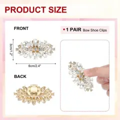 Unique Bargains Detachable Classic Fashion Sparkling Rhinestone Shoe Clips 1 Pair