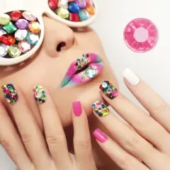 Unique Bargains Colorful Rhinestone Nail Supplies Assorted Color 1 Set