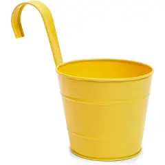 Juvale 6 Pack Round Metal Wall Hanging Planters Pots Bucket for Indoor Outdoor Succulent, 3 Colors, 8 x 5 x 5 in