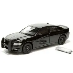 2016 Dodge Charger Pursuit Police Interceptor Black Unmarked "Police Pursuit" Series 1/24 Diecast Model Car by Welly
