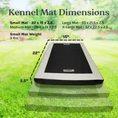 Dakota 283 Washable Portable Foam Cushioned Padded Indoor Dog Kennel Mat, Crate Cage Bed for Dogs and Pets, Black/Gray