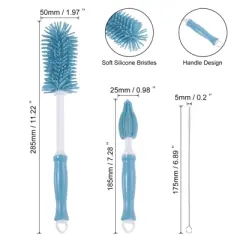 Unique Bargains Long Handle Silicone Water Bottle Cleaning Brush Kit