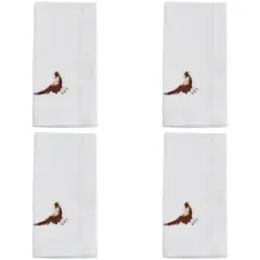 Saro Lifestyle Embroidered Table Napkins With Pheasant Design (Set of 4)