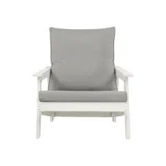 Outdoor Loveseat, Sofa Chair with Cushion, HIPS Frames, Stainless Steel Hardware, Comfortable Armrests Garden Sofa Furniture for Porch, Balcony White