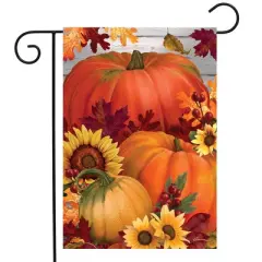 Briarwood Lane Fall Garden Flag 12x18 For Outdoor Autumn Pumpkin Trio For Fall Garden Flag Flags For Outside