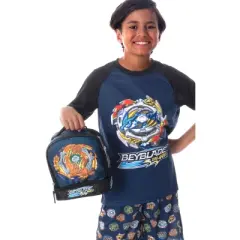 Beyblade Burst Fafnir Spinner Top Insulated Dual Compartment Lunch Bag Blue