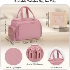 Travel Toiletry Bag for Women, Lightweight Wide-open Cosmetic Travel Bags for Toiletries