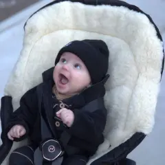 Cover Baby 0-3 Years Scandinavian Organic Wool Adjustable Footmuff in Black