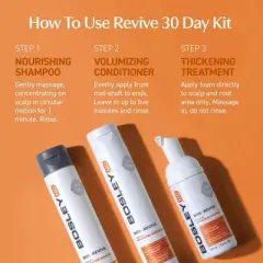 BosleyMD BOS-REVIVE Starter KIT for Visibly Thinning Color-Treated Hair - Color-Safe (Orange) Shampoo + Conditioner + Treatment | Bosley MD