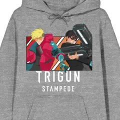 Trigun Stampede Group Art gray Heather Adult Hooded Sweatshirt