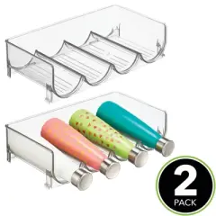 mDesign Plastic Free-Standing Stackable Water Bottle Storage Rack