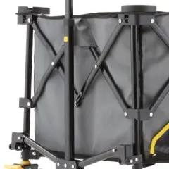 Gorilla Carts 7 Cubic Feet Foldable Collapsible Durable All Terrain Utility Pull Beach Wagon with Oversized Bed and Built In Cup Holders, Gray