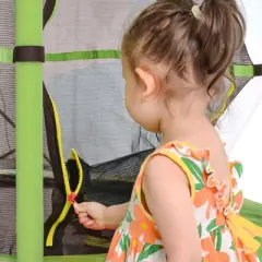 DSVIMOY 55" Kids Trampoline Bouncing Jumping Mat, Recreational Trampoline with Enclosure Net, Green, 55"*55"*63.4"