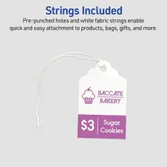 Avery Scalloped Tags with String , 2" x 1.25", 180 Tags (22848)