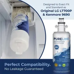 PureLine replacement for LG LT700P Refrigerator Water Filter, LG ADQ36006101, Kenmore 469690, Kenmore Elite 9690 and FML-3 (2 Pack)