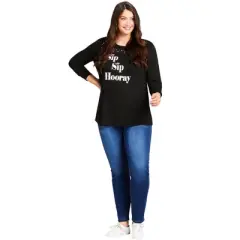 Women's Plus Size Sip Sip Top - Black | AVENUE