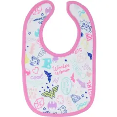 DC Comics Justice League Wonder Woman Batgirl Supergirl Baby Girls 5 Pack Bibs 