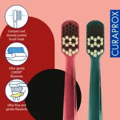 Curaprox CS 5460 Christmas Edition 2023, Ultra Soft Toothbrush for Gentle and Powerful Daily Cleaning, 2 pcs