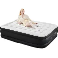 IULULU Inflatable Mattress with Built-in Pump for Guests, Home and Travel, 660 lbs