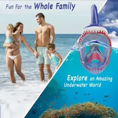 NEBIBO Kids Snorkel Face Mask Snorkeling Detachable Camera Mount - Black - Small, Snorkel Sets, Ages 6+