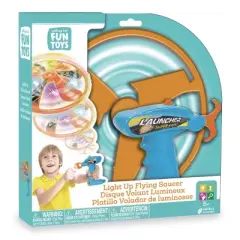 Nothing But Fun Toys Light Up LED Flying Saucer - Launch Up To 40 Feet