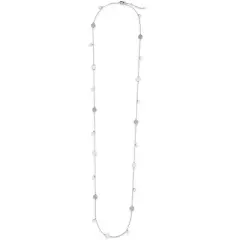 SHINE by Sterling Forever Long CZ Disk Station Necklace