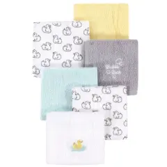 Luvable Friends Baby Unisex Super Soft Cotton Washcloths, Duck, One Size