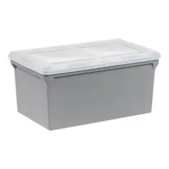 IRIS 22''x13''x10'' 4pc Split Lid Plastic Storage Bins File Boxes Gray