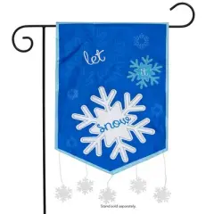 Briarwood Lane Let It Snow Winter Applique Garden Flag Snowflakes Seasonal 18" x 12.5"
