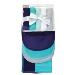 Hudson Baby Infant Boy Rayon from Bamboo Bib, Burp Cloth and Washcloth 10Pk, Navy Teal, One Size