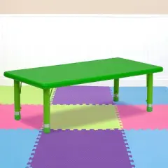 Flash Furniture 24"W x 48"L Rectangular Plastic Height Adjustable Activity Table