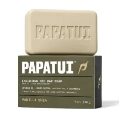 Papatui -Men's Sulfate-Free Mango Butter, Avocado Oil and Ceramides Bar Soap - Vanilla Shea - 7oz