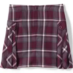 Lands' End School Uniform Girls Side Pleat Plaid Skort Above Knee