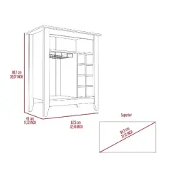 Gulches Wine Cabinet with 6 Built-in Wine Racks, 1 Open Shelf, 32"W x 17"D Top, Easy Assembly