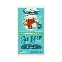 Southern Breeze Decaf Cold Brew Sweet Tea Original Iced Tea with 20 Individually Wrapped Tea Bags, Pack of 4