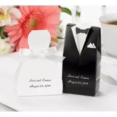 25ct Tuxedo Shaped Wedding Favor Boxes White