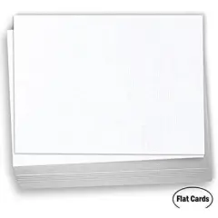 Hamilco 5x7 White Linen Cardstock Paper Blank Index Cards Flat Card Stock Heavyweight 100lb Cover 100 Pack