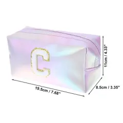 Unique Bargains Women's Durable Letter C Cosmetic Bag Purple 1 Pc